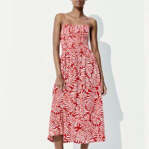 H&M | Smocked Strappy Crinkle Sun Dress XS